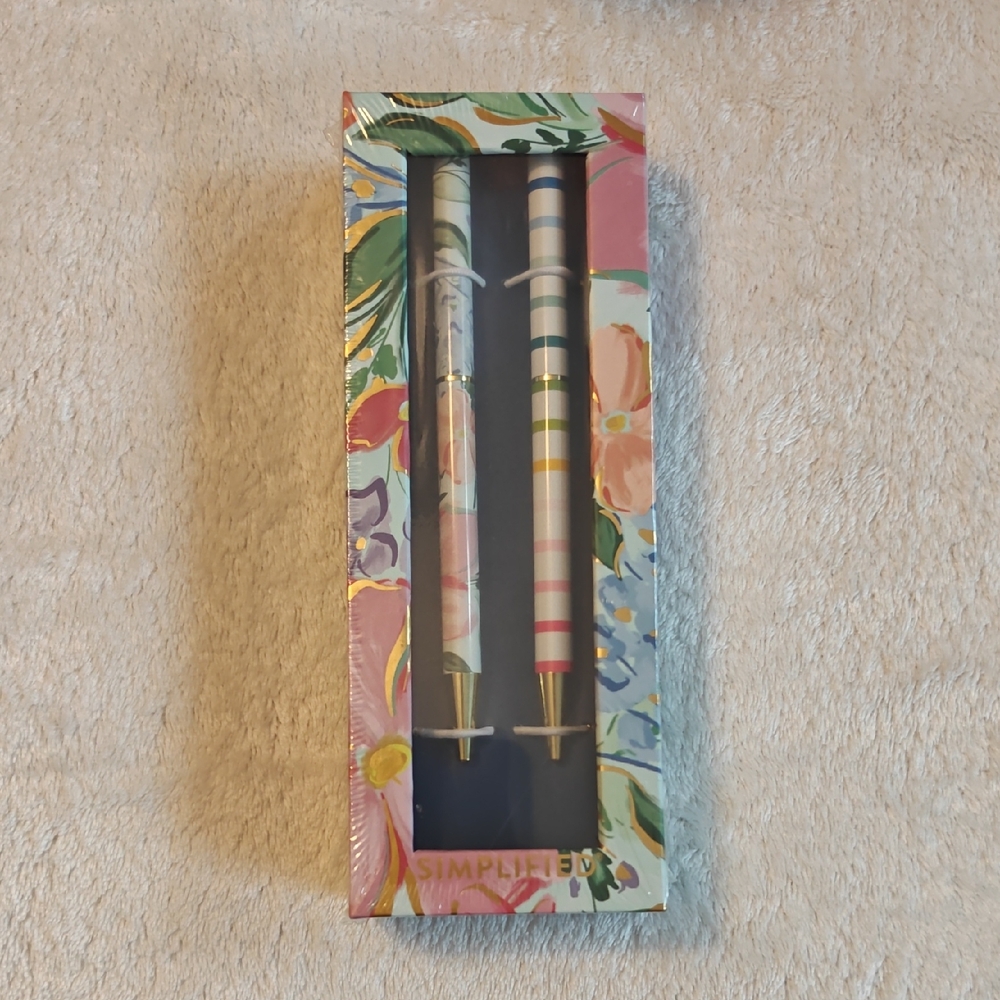 Simplicity Floral Pen Set - Pink and Green